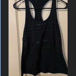 black Fabletics gym tank